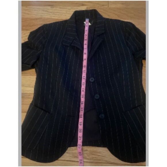 J.Crew Women's Black/White pinstripe Wool Blend button front Blazer Size 6 - Picture 7 of 8